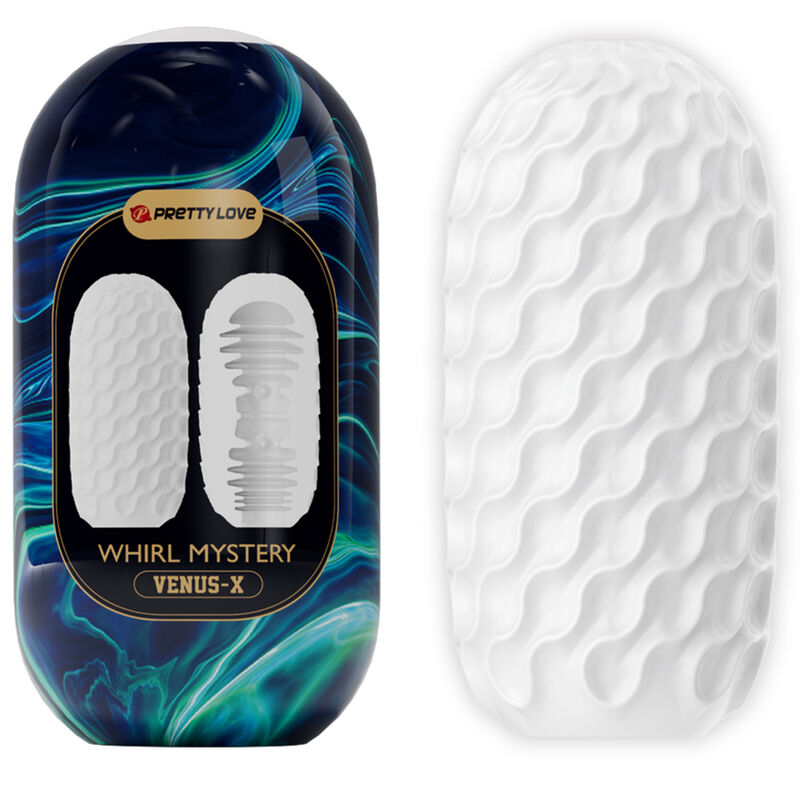 VENUS-X huevo masturbador para hombre en funda texturizada, vista interior