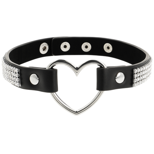 COQUETTE CHIC DESIRE choker collar en cuero vegano con corazón