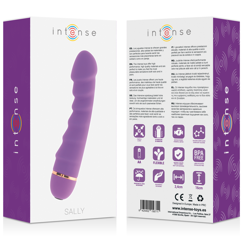 SALLY dildo vibrador en silicona para vagina 160x34mm, en caja