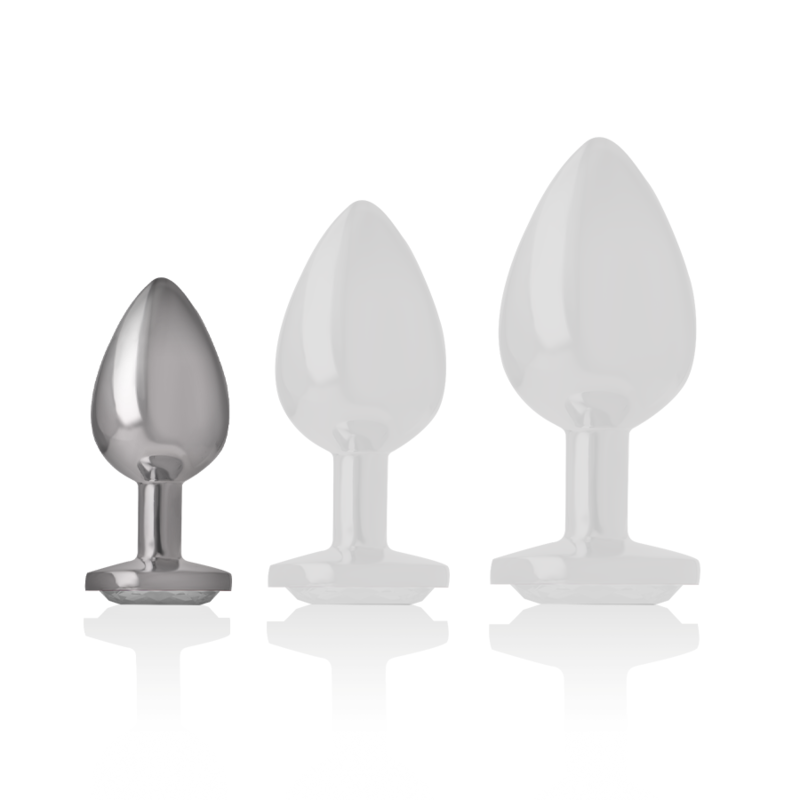 INTENSE plug anal metal cristal redondo violeta talla S, comparación tallas