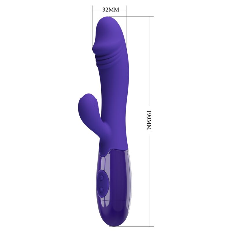 SNAPPY-YOUTH dildo vibrador conejo para doble estimulación vagina y clítoris con USB, medidas