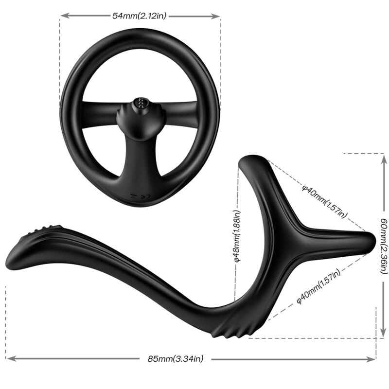 TREASURE anillo doble para pene, medidas