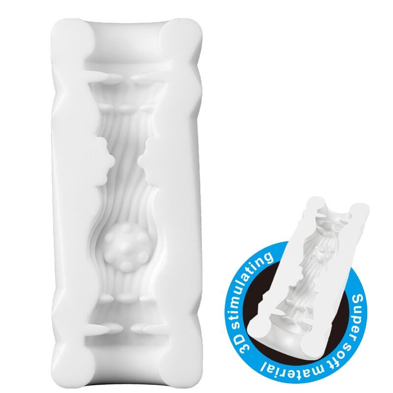 LATA huevo masturbador para hombre en funda texturizada, vista textura interna