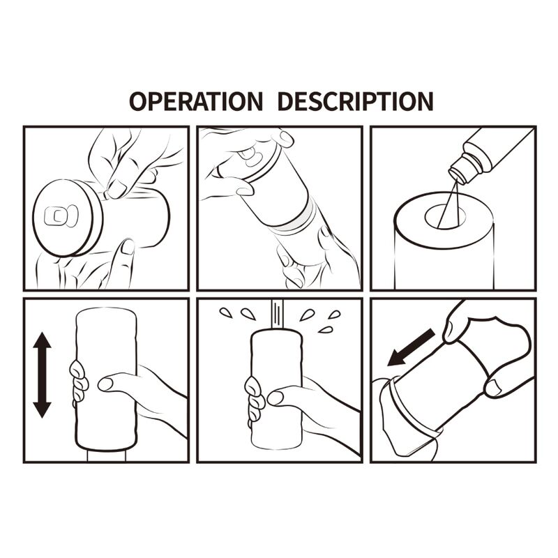 LATA huevo masturbador para hombre en funda texturizada, indicaciones de uso