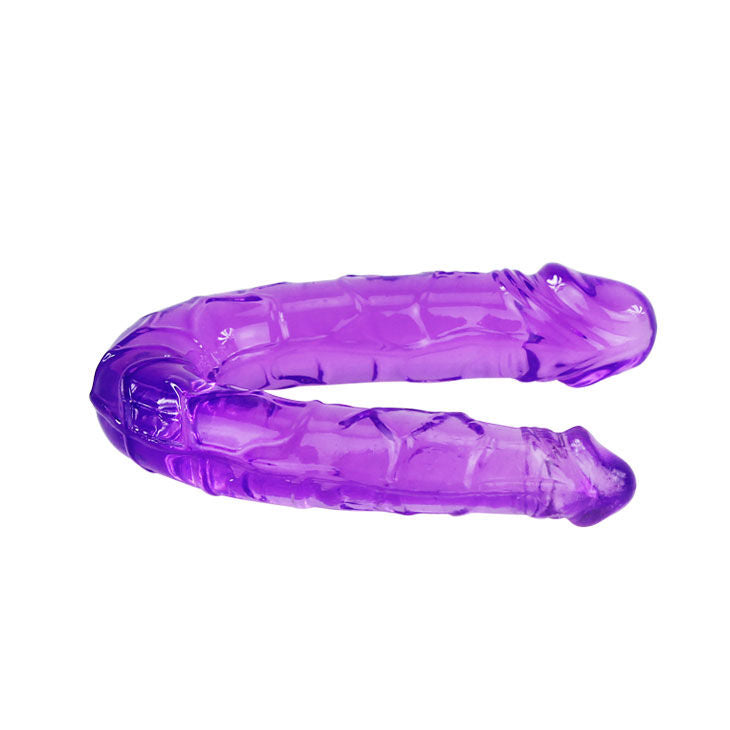DOUBLE DONG dildo realista doble lila, vista plana 2