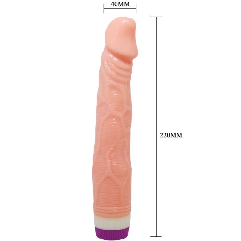 BAILE FANTASY dildo pene consolador realista vibrador en silicona natural, vista medidas