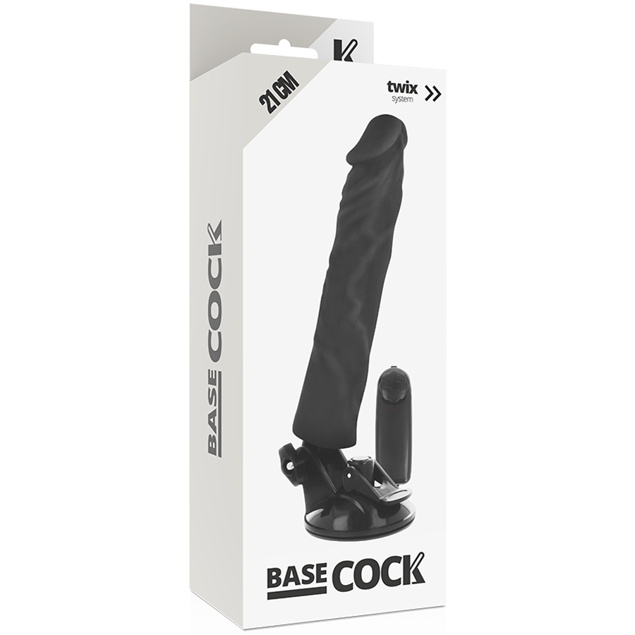 BASECOCK dildo pene consolador realista con vibración y control remoto 210x40mm, en caja