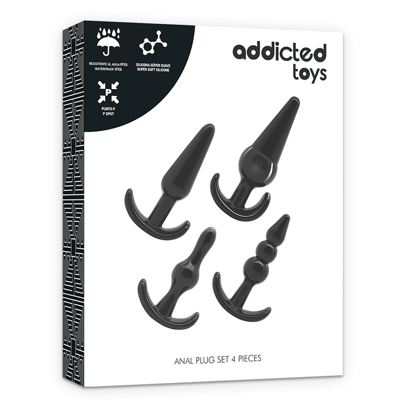 ADDICTED TOYS plugs tapones anales juego de 4, con empaque original